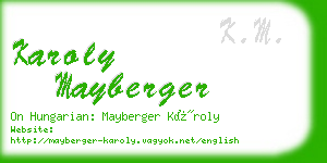 karoly mayberger business card